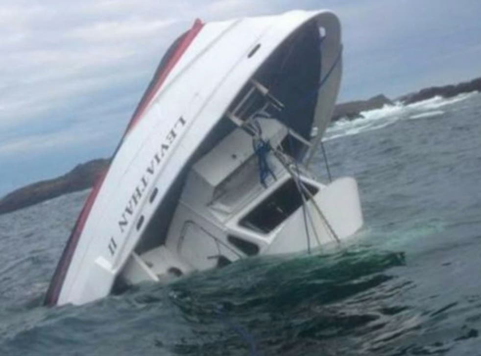 ‘Leviathan II’ had 24 passengers and three crew on board on Sunday