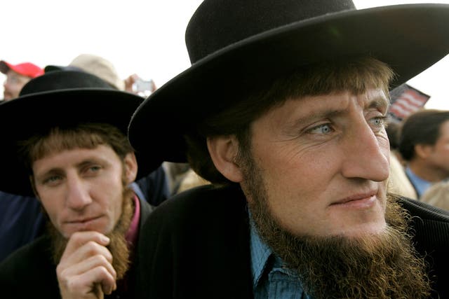Two Amish men with less of a concern regarding graven images