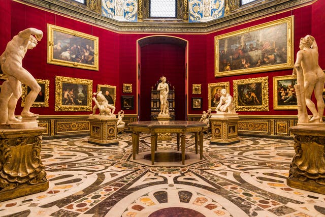 The Tribuna room of the Uffizi with the Medici Venus