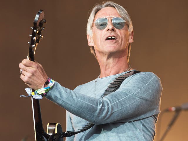 British rock icon Paul Weller performing at Glastonbury earlier this year