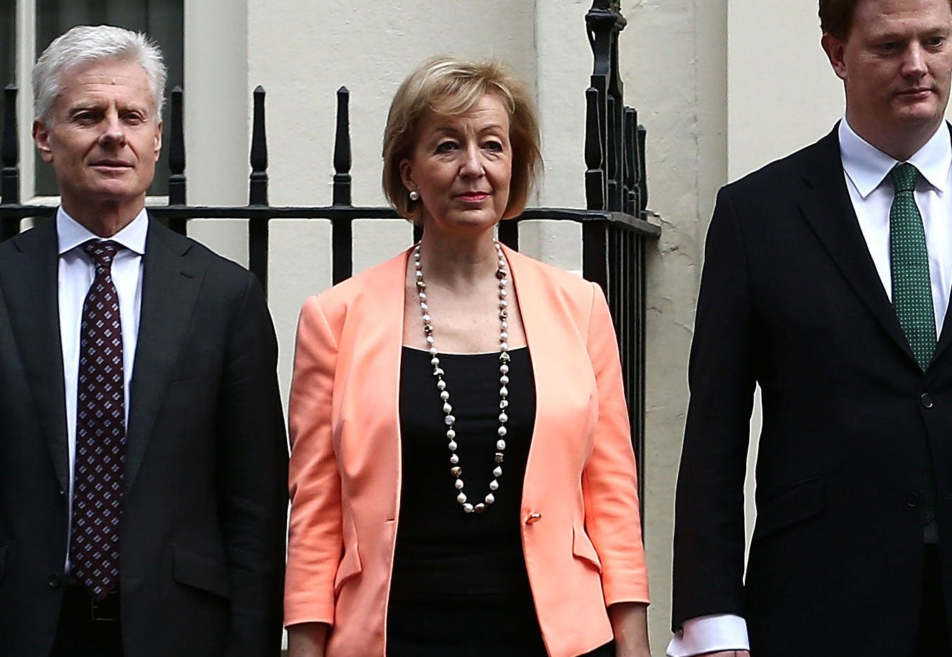 Andrea Leadsom at Downing Street in March 2015, when she was Economic Secretary to the Treasury