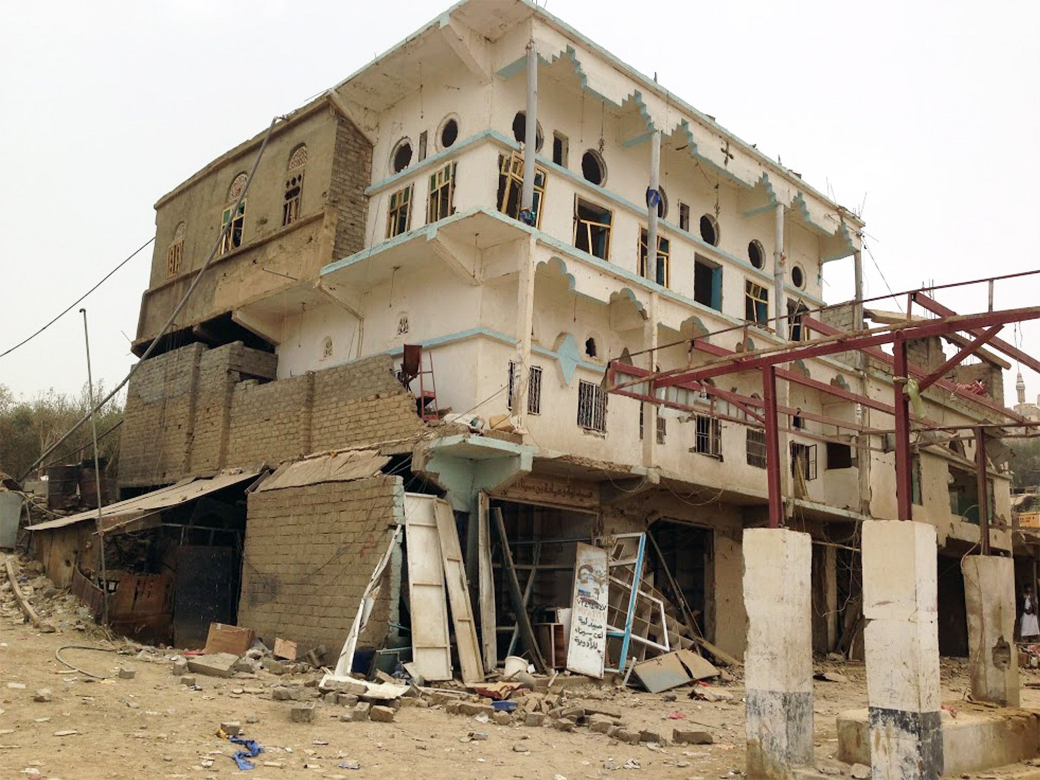 An MSF hospital at Haydan after it was hit by a Saudi Arabian air force air strike