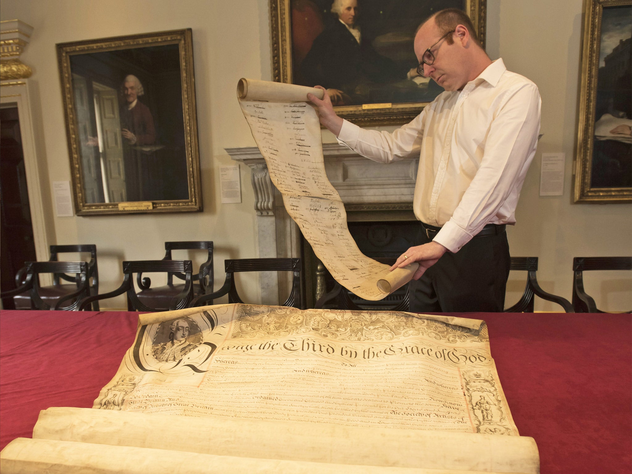 The missing charter has been rediscovered at the Royal Academy after 250 years