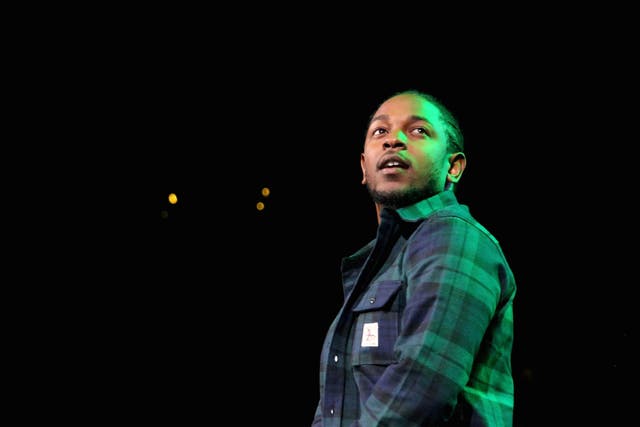 King Kendrick performs inside Barclays Center.