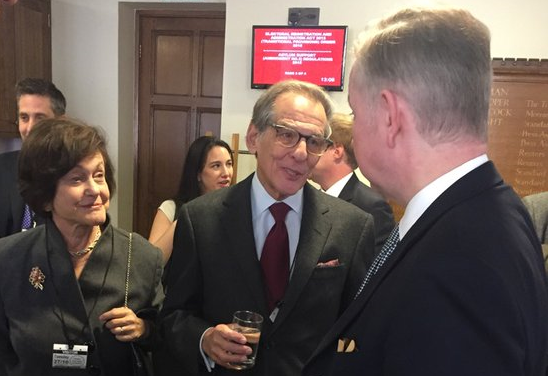 Robert Caro with Ina Caro, talking to Michael Gove