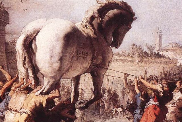 ‘The Procession of the Trojan Horse into Troy’, c1760, from the National Gallery