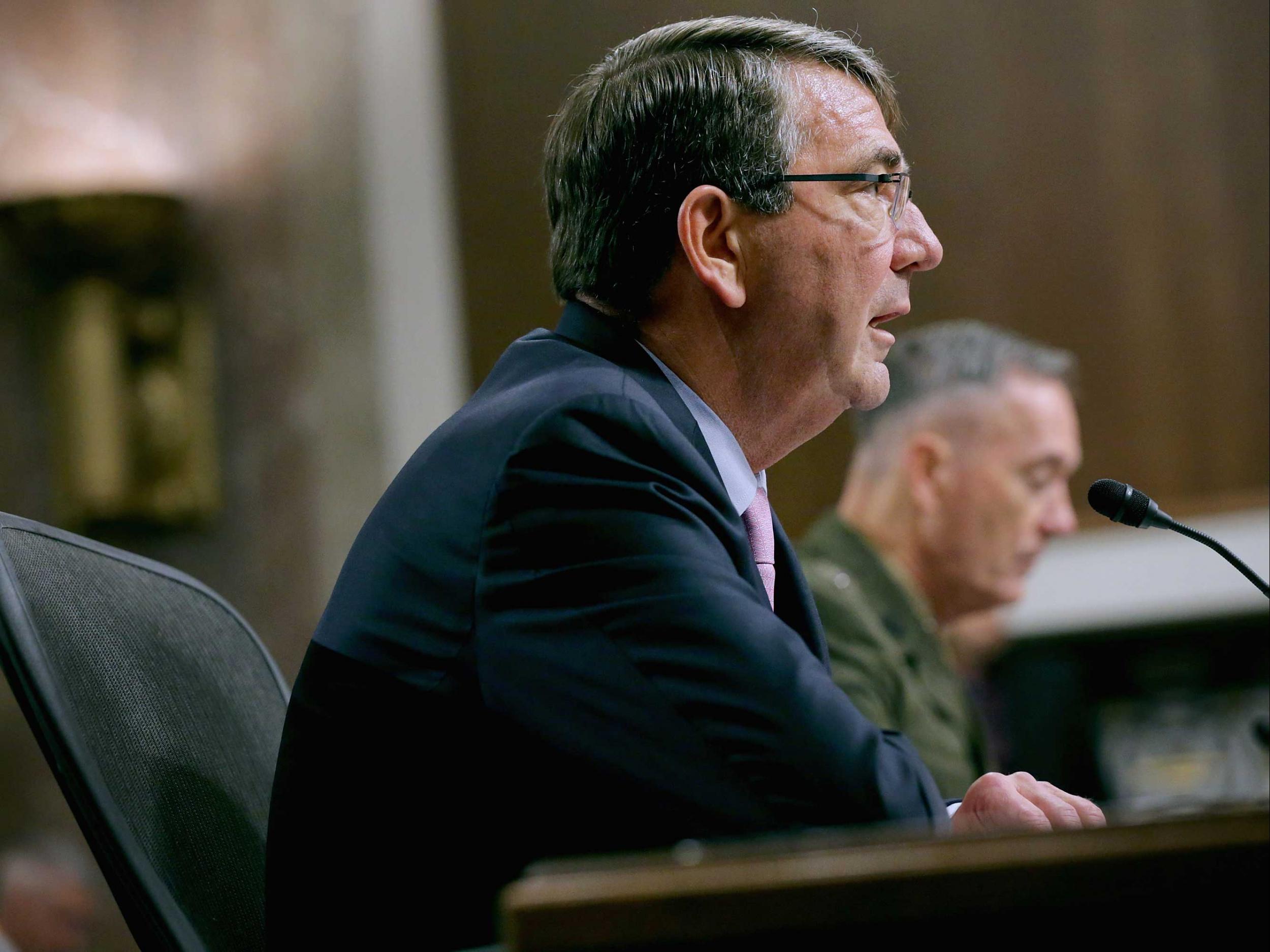 Carter made his comments to the senate armed services committee