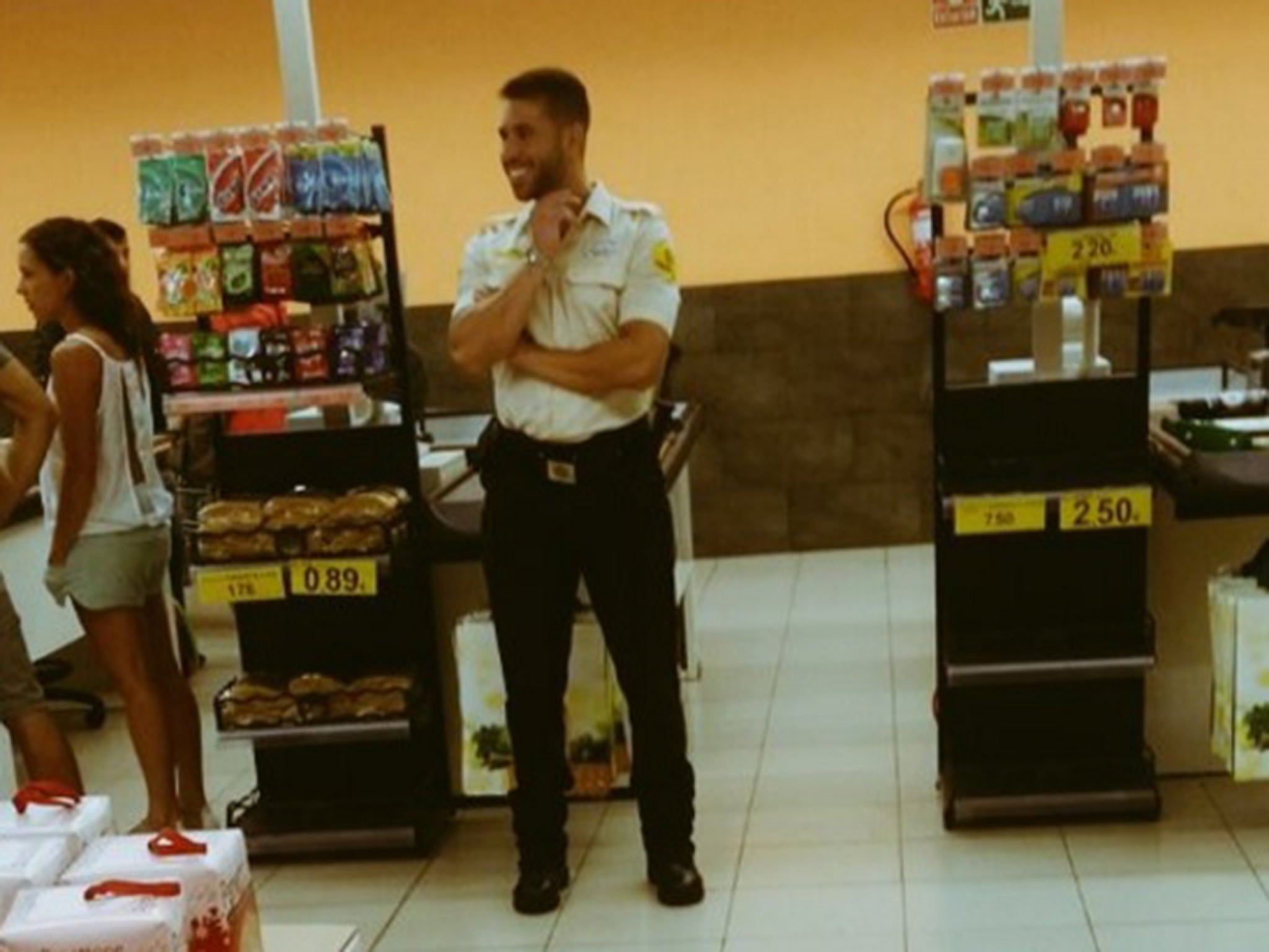 Is that Sergio Ramos working as a security guard?