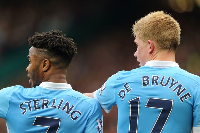 Manchester City's record signings Raheem Sterling and Kevin De Bruyne