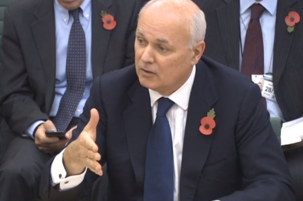 Iain Duncan Smith at the Work and Pensions Committee