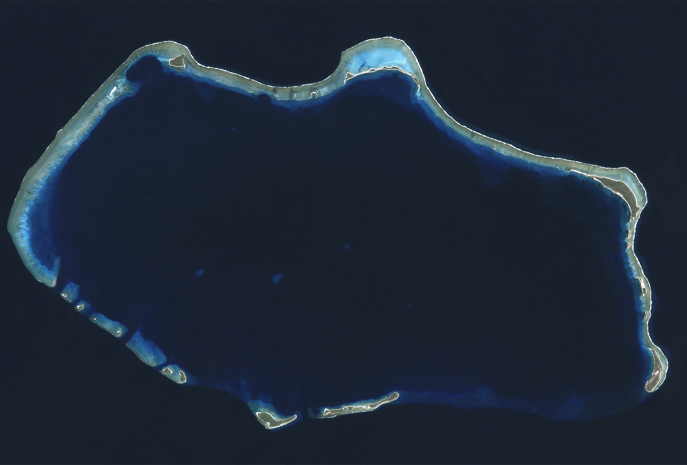 Composite multispectral satellite image of Bikini Atoll, Marshall Islands