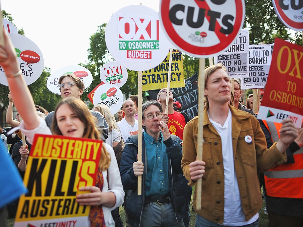 An anti-austerity march in London earlier this year