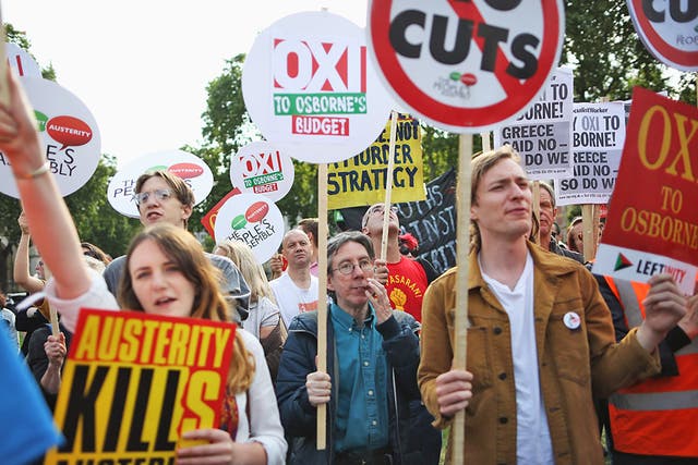 An anti-austerity march in London earlier this year