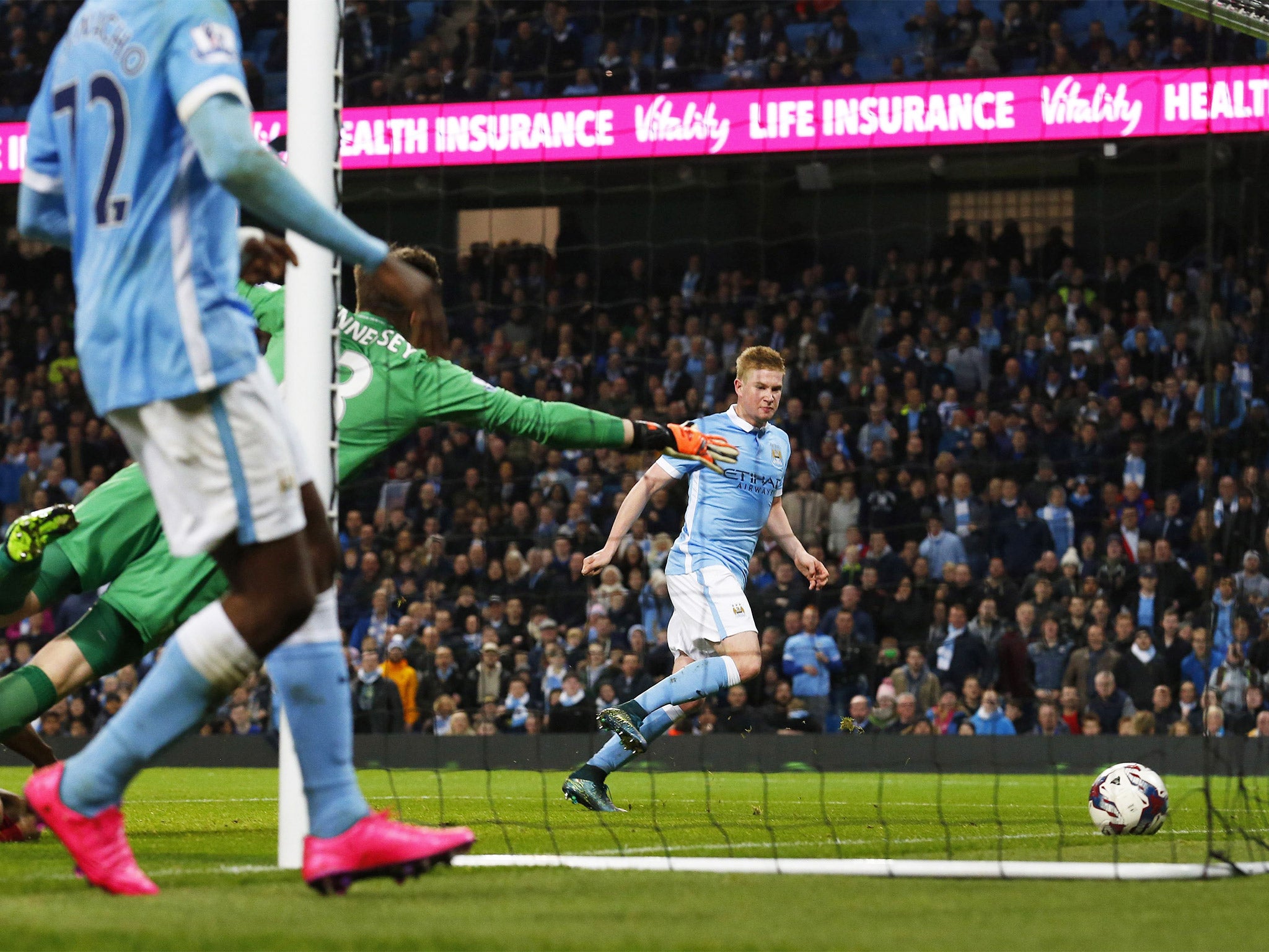 Kevin De Bruyne slots in City's second