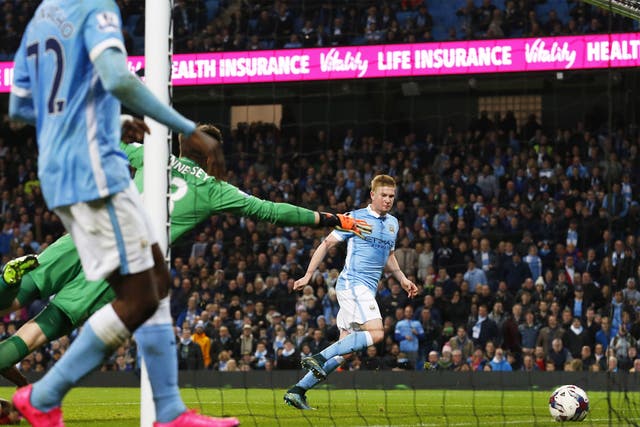 Kevin De Bruyne slots in City's second