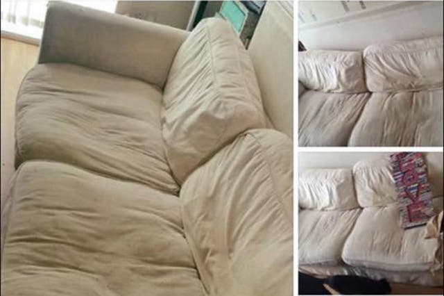 This sofa ended up cut into three