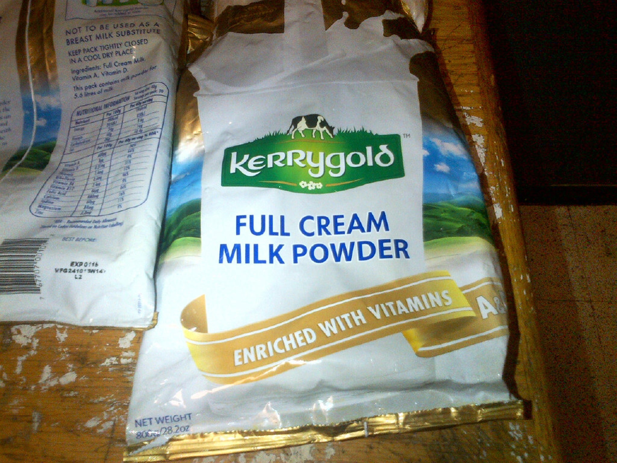 This November 2014 photo provided by U.S. Customs and Border Protection shows bags of powdered dairy product that contained cocaine in New York. A woman arriving at Kennedy International Airport in New York from Guyana was found with six bags of milk and custard powder that were filled with cocaine.