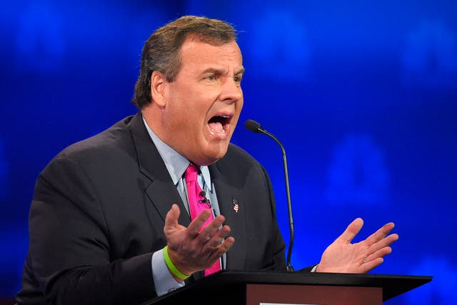 Chris Christie yells at the CNBC Republican debate.