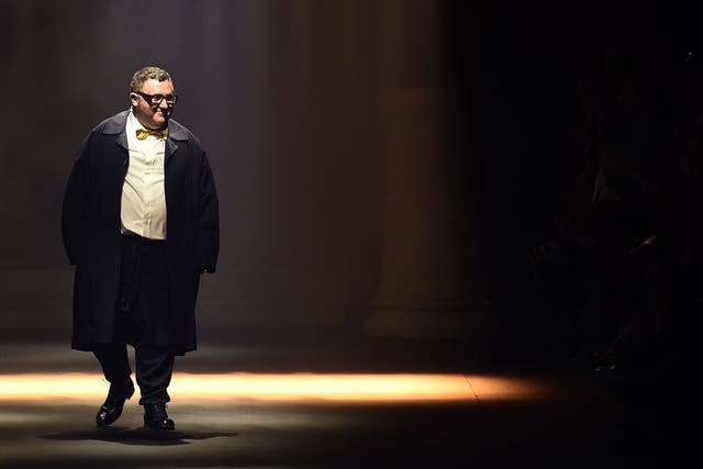 Alber Elbaz at the end of Lanvin's 2016 Spring/Summer ready-to-wear fashion show in Paris earlier this month