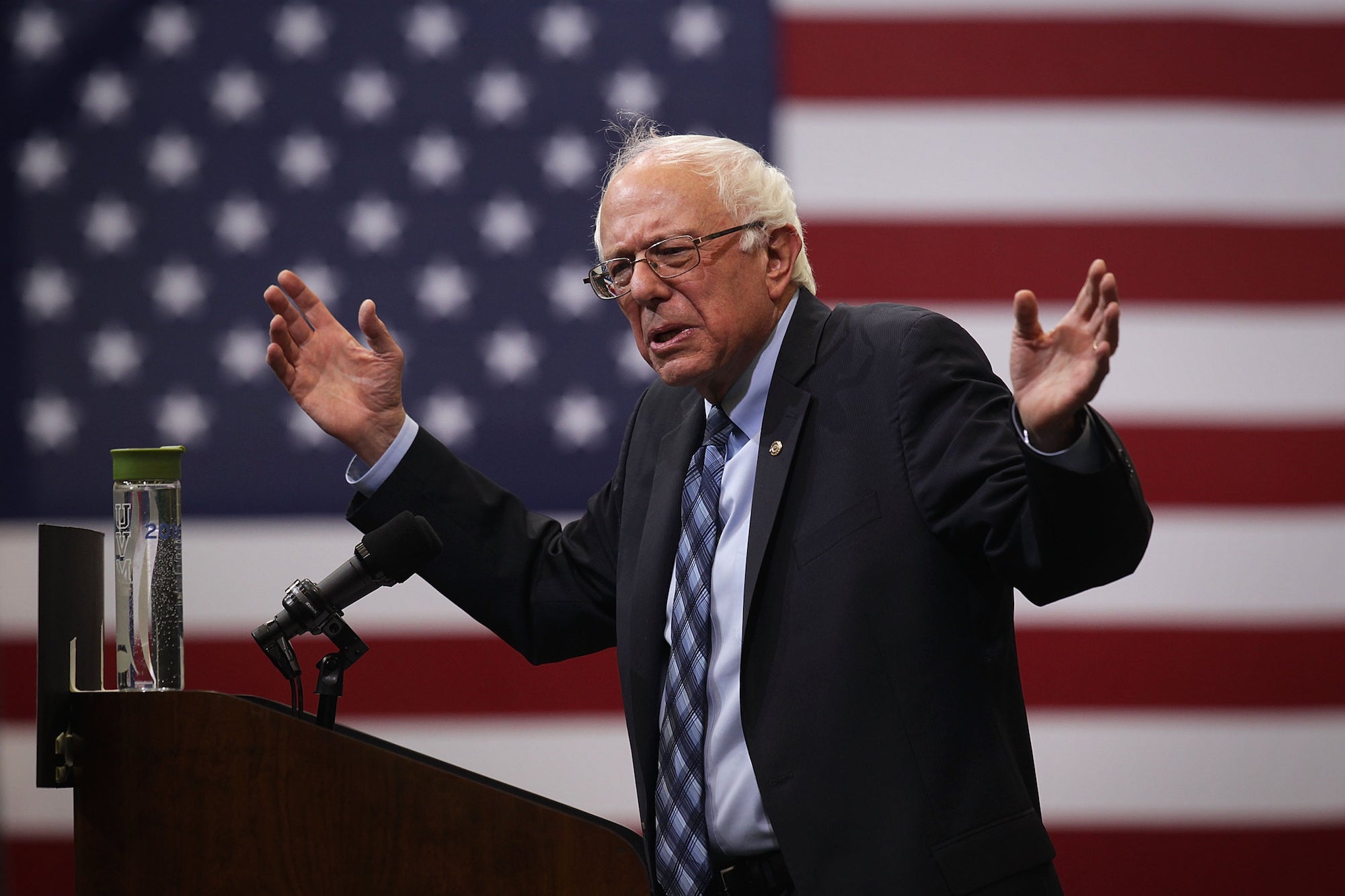 Bernie Sanders speaks in Virginia.