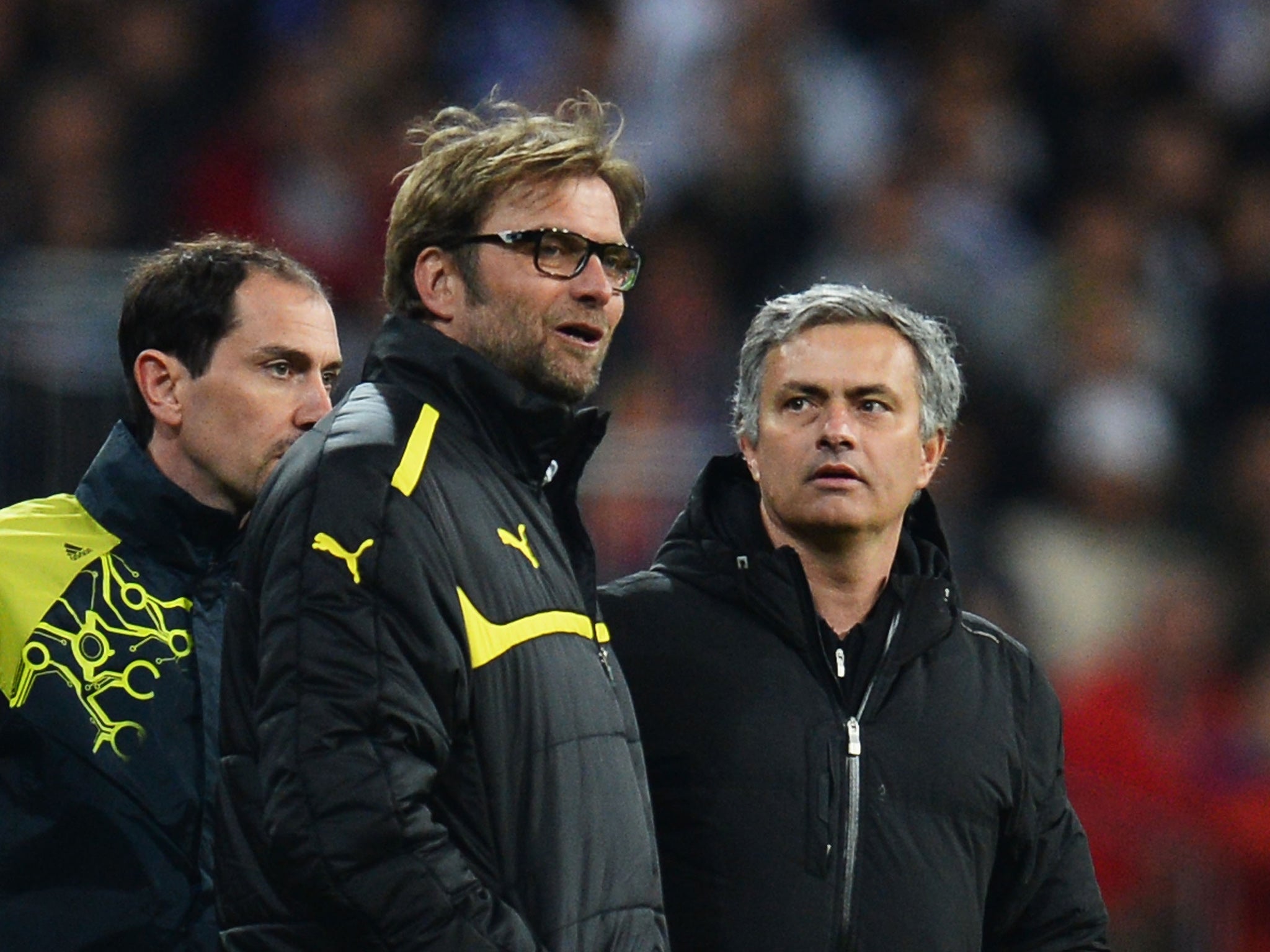 Jurgen Klopp and Jose Mourinho while managing Borussia Dortmund and Real Madrid respectively.