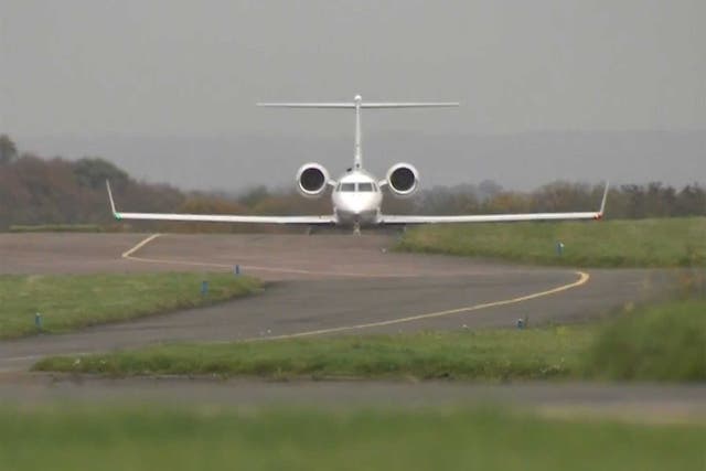 Aamer's plane just before touch-down at Biggin Hill airport