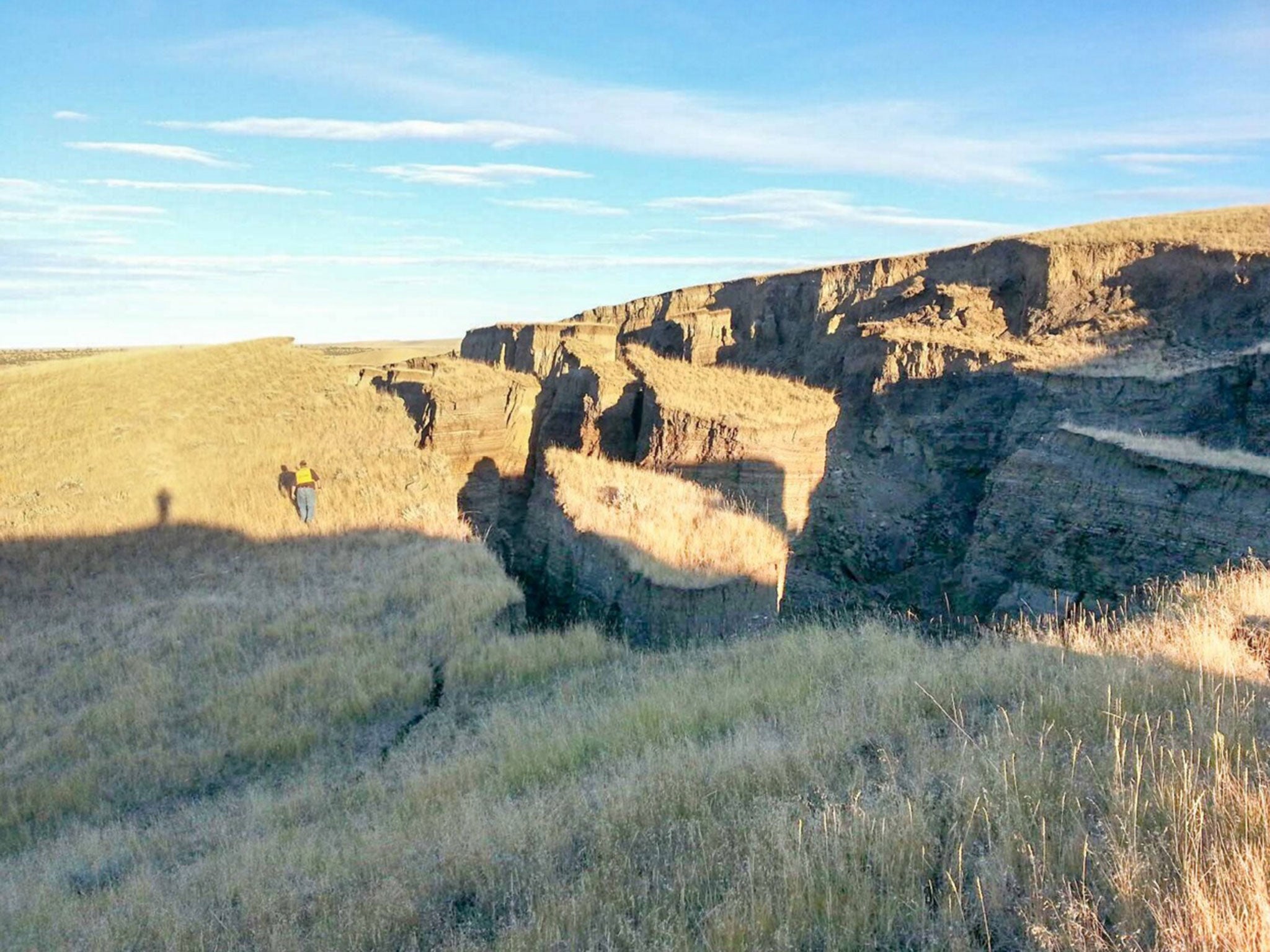 The crack opened up in foothills of Wyoming’s Bighorn Mountains in the last fortnight