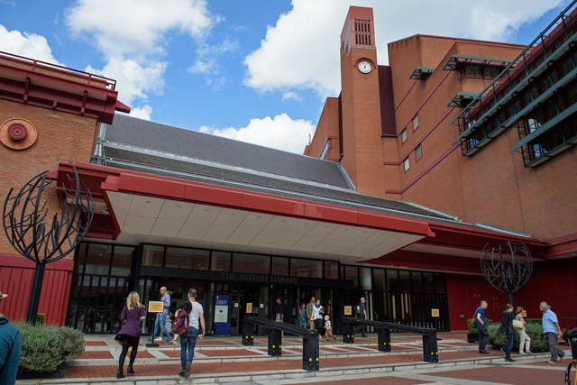 The main entrance of the British Library in Central London