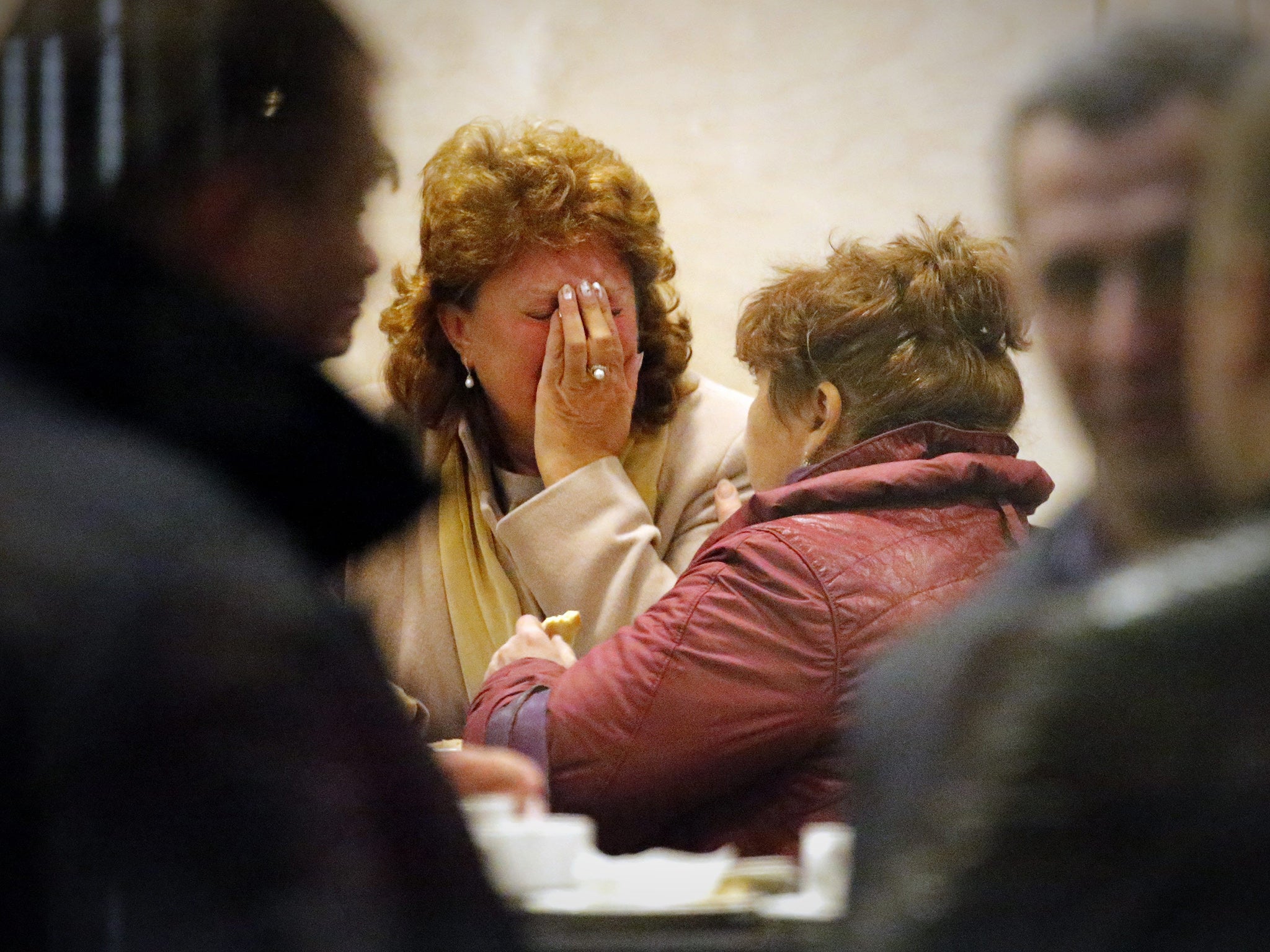 Relatives of passengers of MetroJet Airbus A321 at the Crown Plaza hotel in St Petersburg