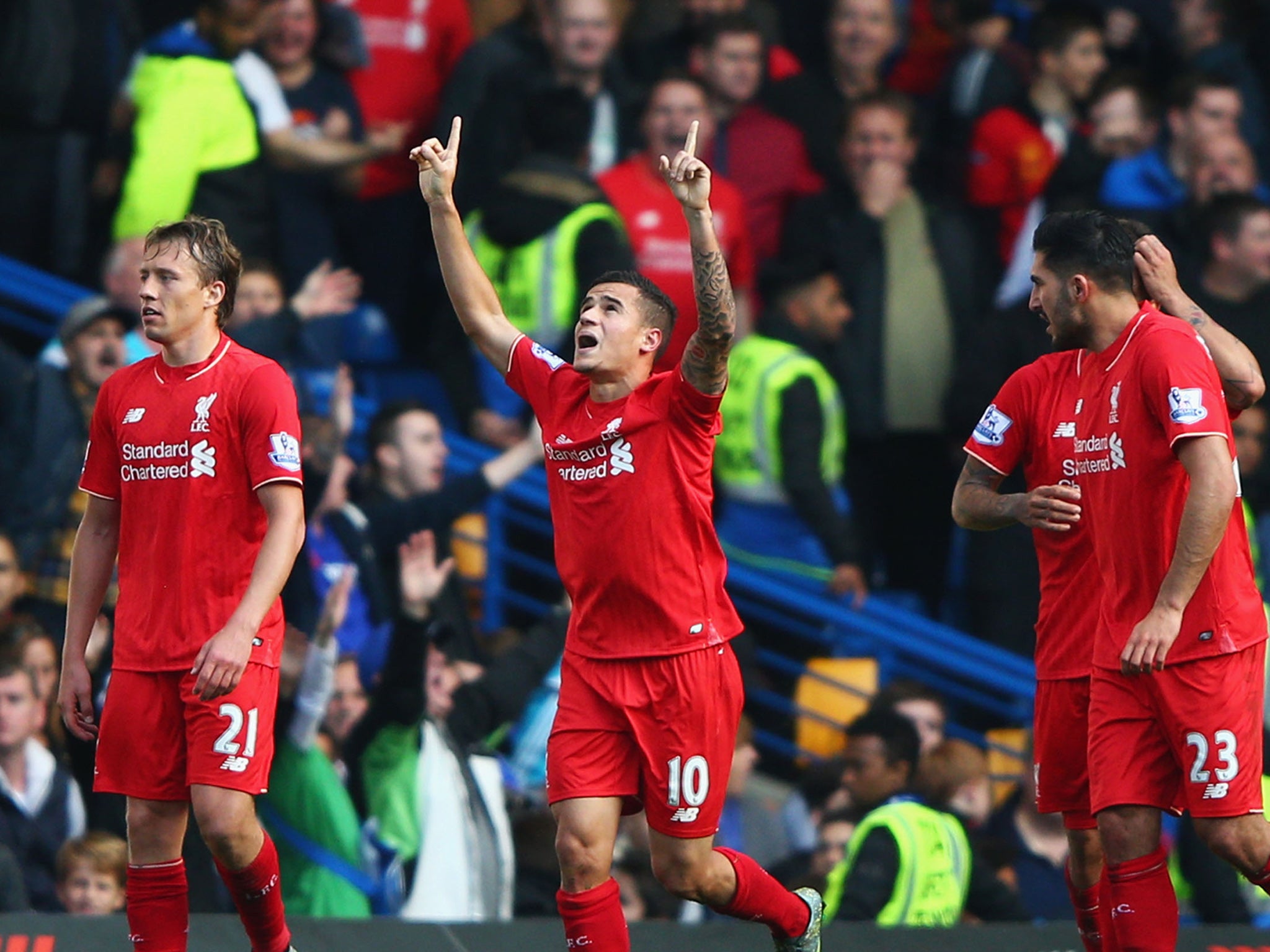 Philippe Coutinho celebrates putting his side ahead