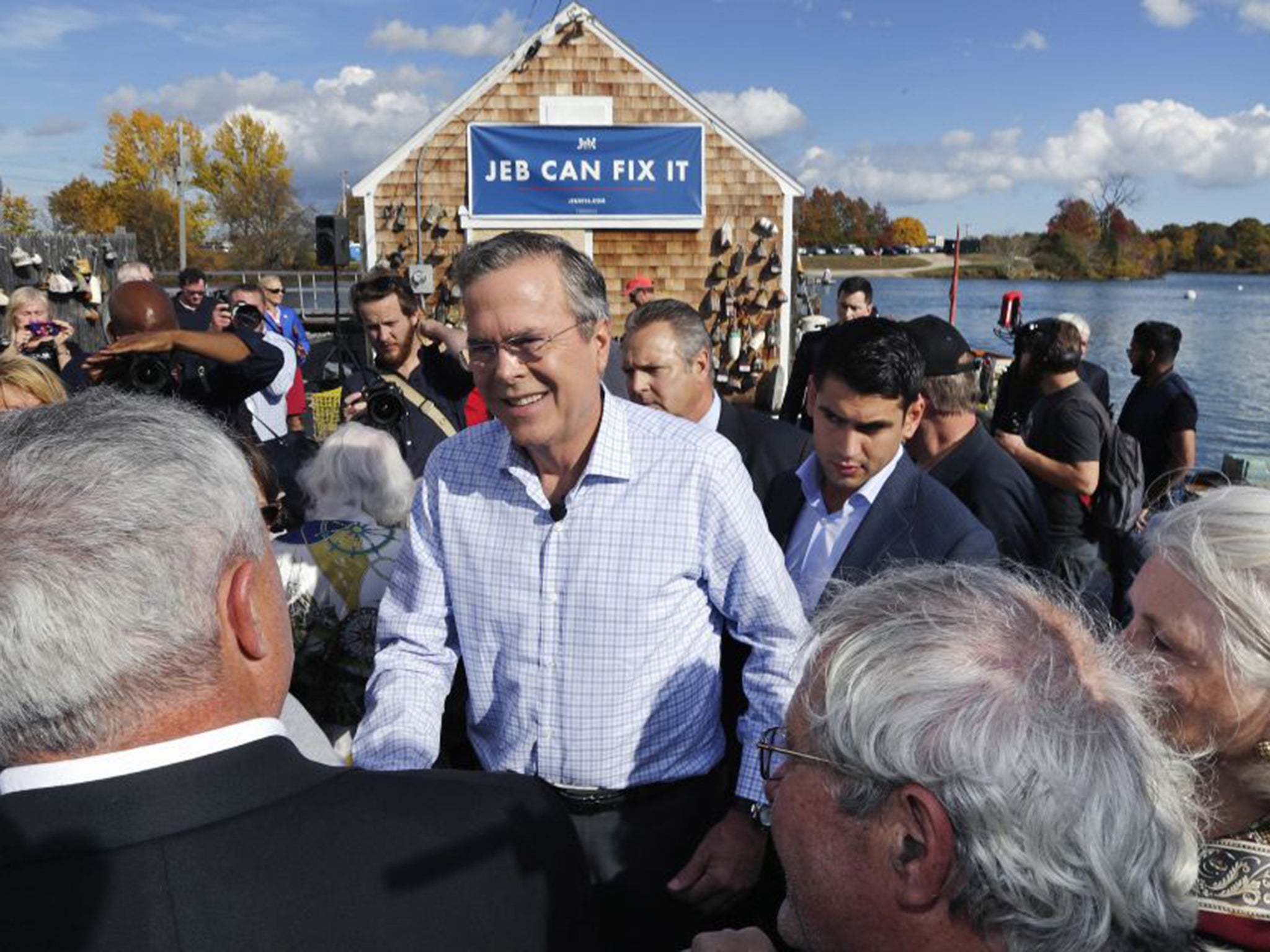 Jeb Bush on the campaign trail in New Hampshire last week