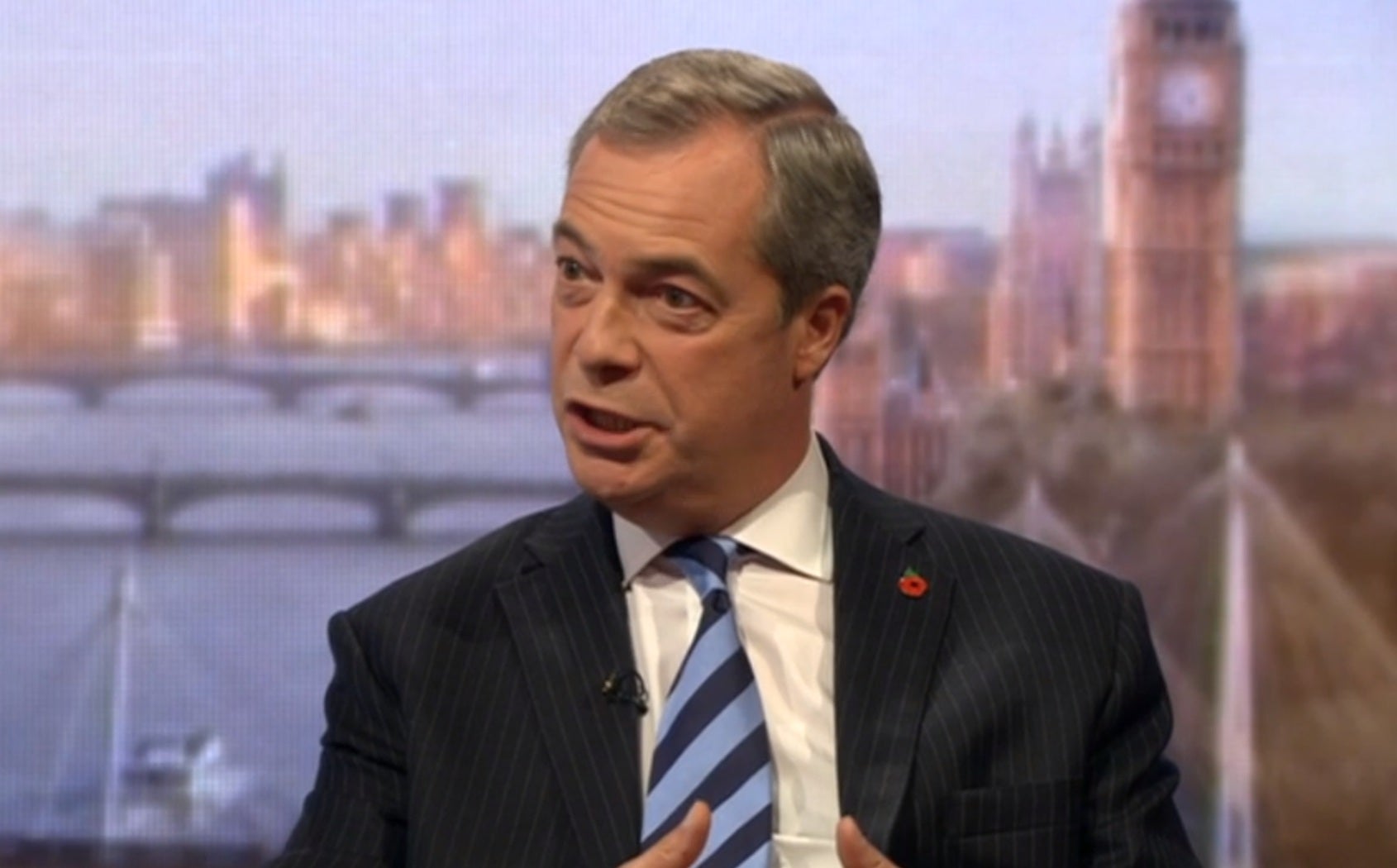 Nigel Farage appears on the Andrew Marr Show
