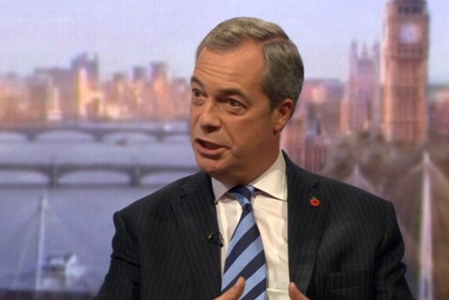 Nigel Farage appears on the Andrew Marr Show