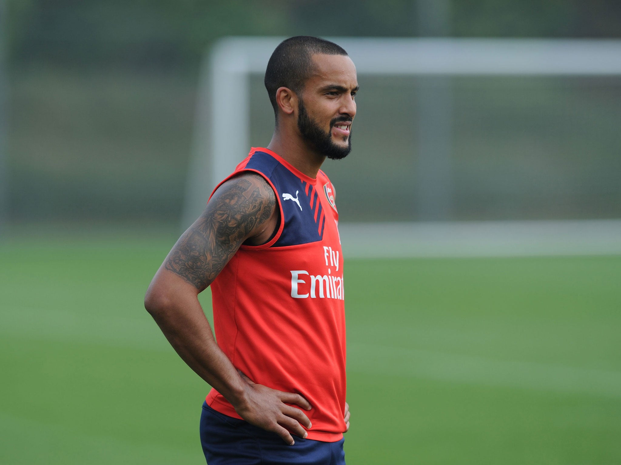 Theo Walcott pictured during Arsenal training