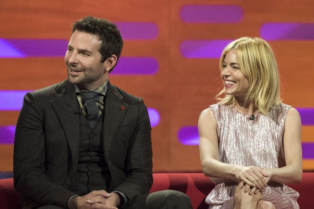 Ms Miller was on the show with Bradley Cooper to promote her new film, Burnt