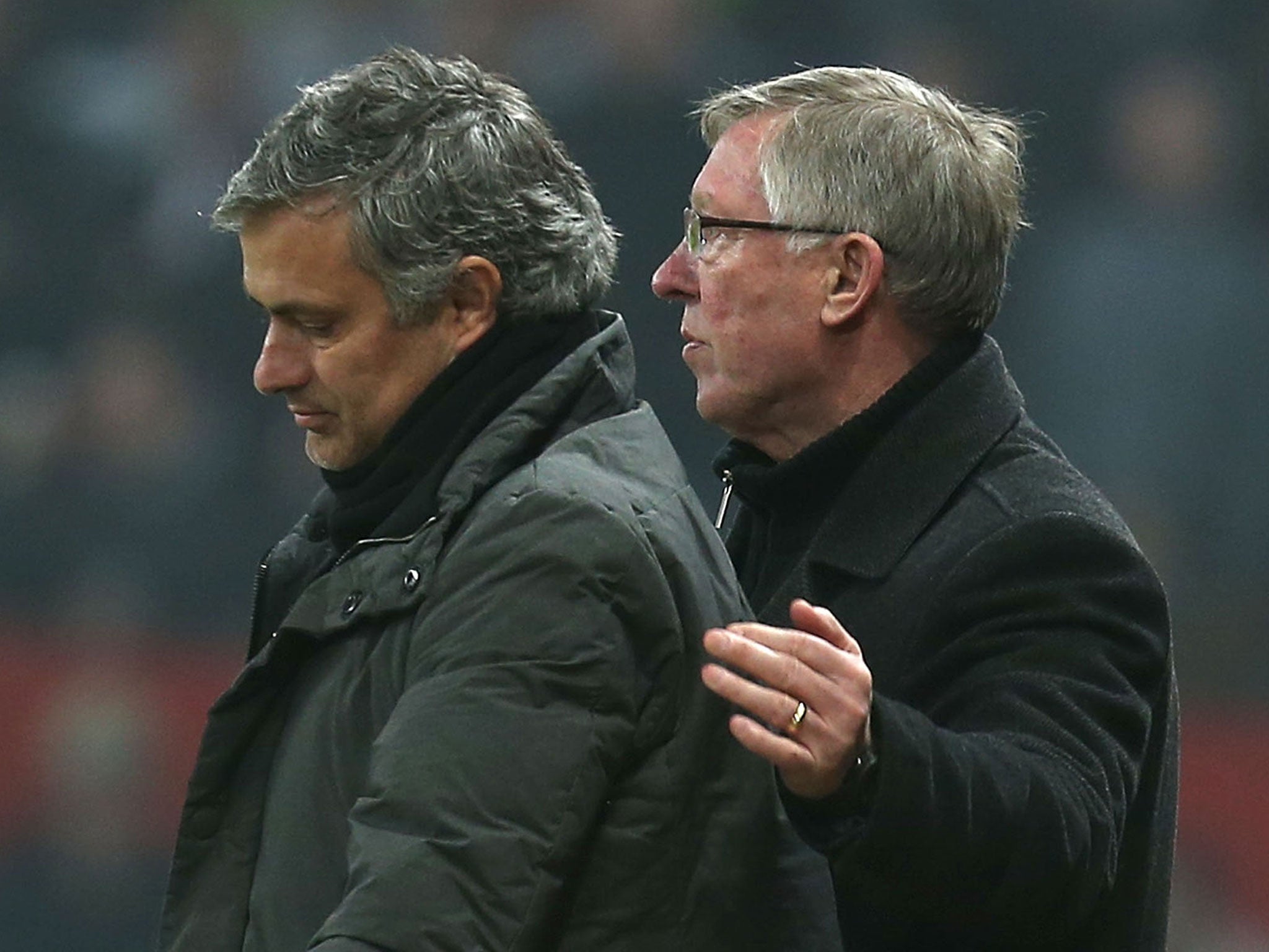 Jose Mourinho with Sir Alex Ferguson