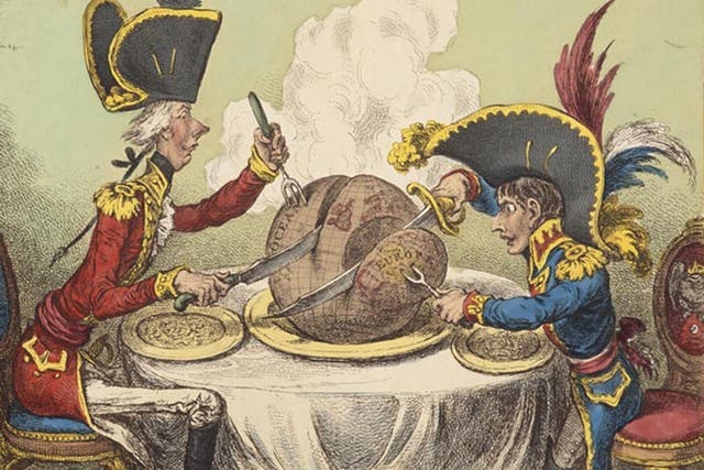 Gillray’s world being fought over by Napoleon and Pitt