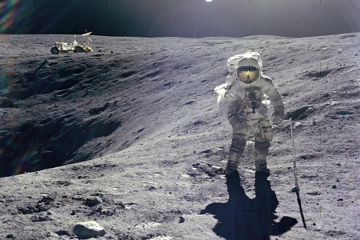 Apollo 16 astronaut explains hidden message behind the family portrait he  left on the moon | The Independent | The Independent