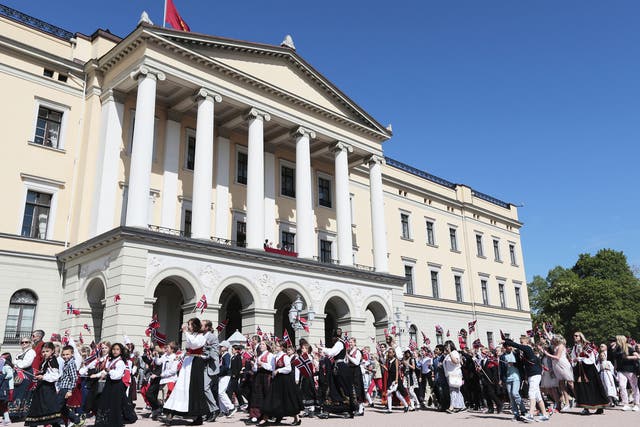 Norway's Royal Palace, pictured during 2014 celebrations of the country's Constitution Day