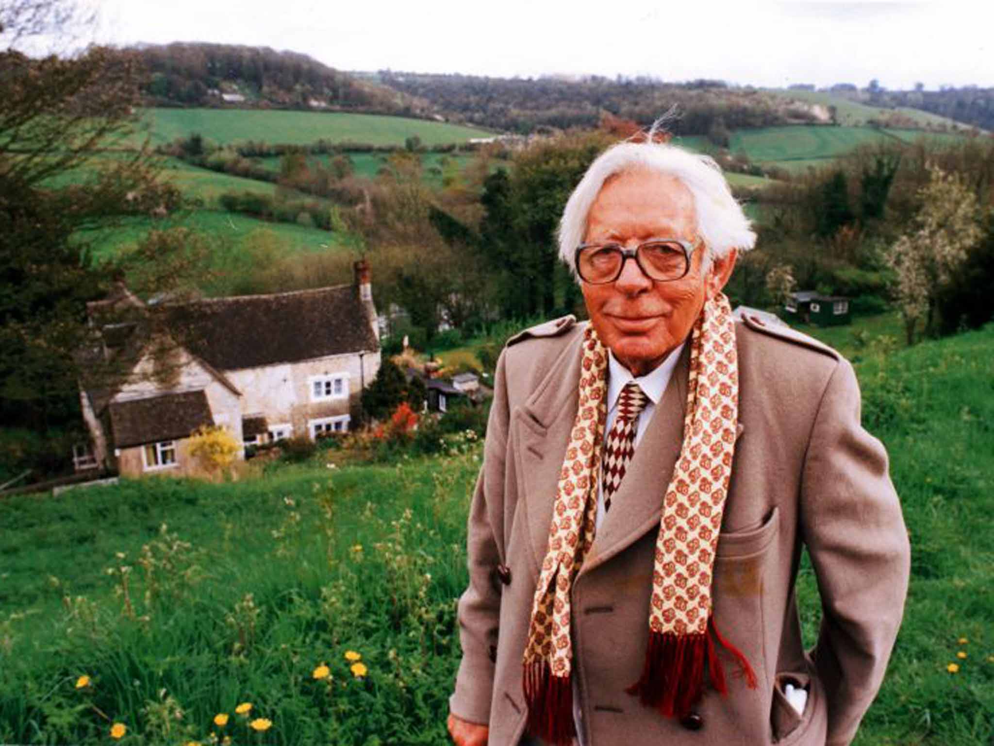 As I walked out: Laurie Lee at his cottage In Slad. 'I lived in this village until I was twenty and till then knew no other world'