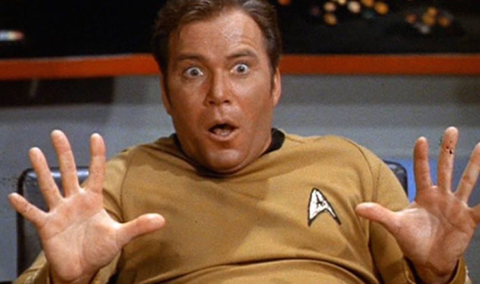 Captain Kirk looking very shocked.