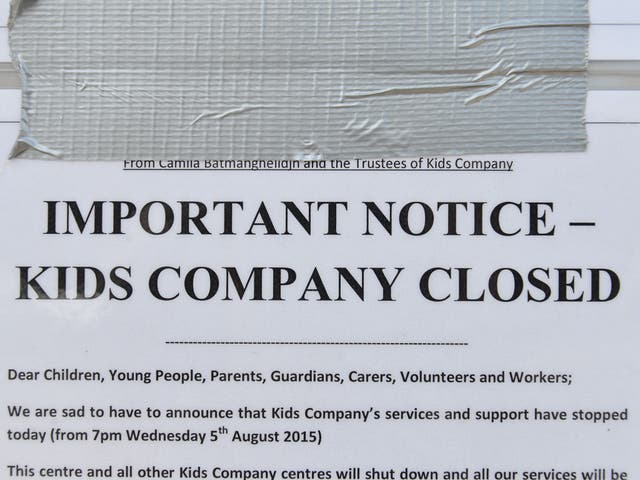Kids Company and its premises on Hinton Road, London were closed in August