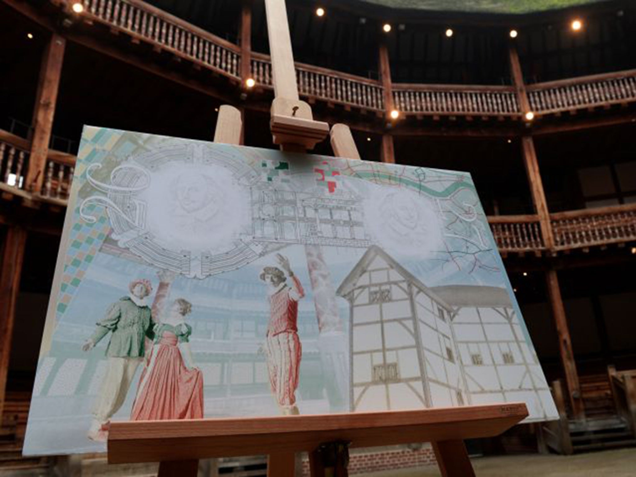 The new design was unveiled in Shakespeare's Globe