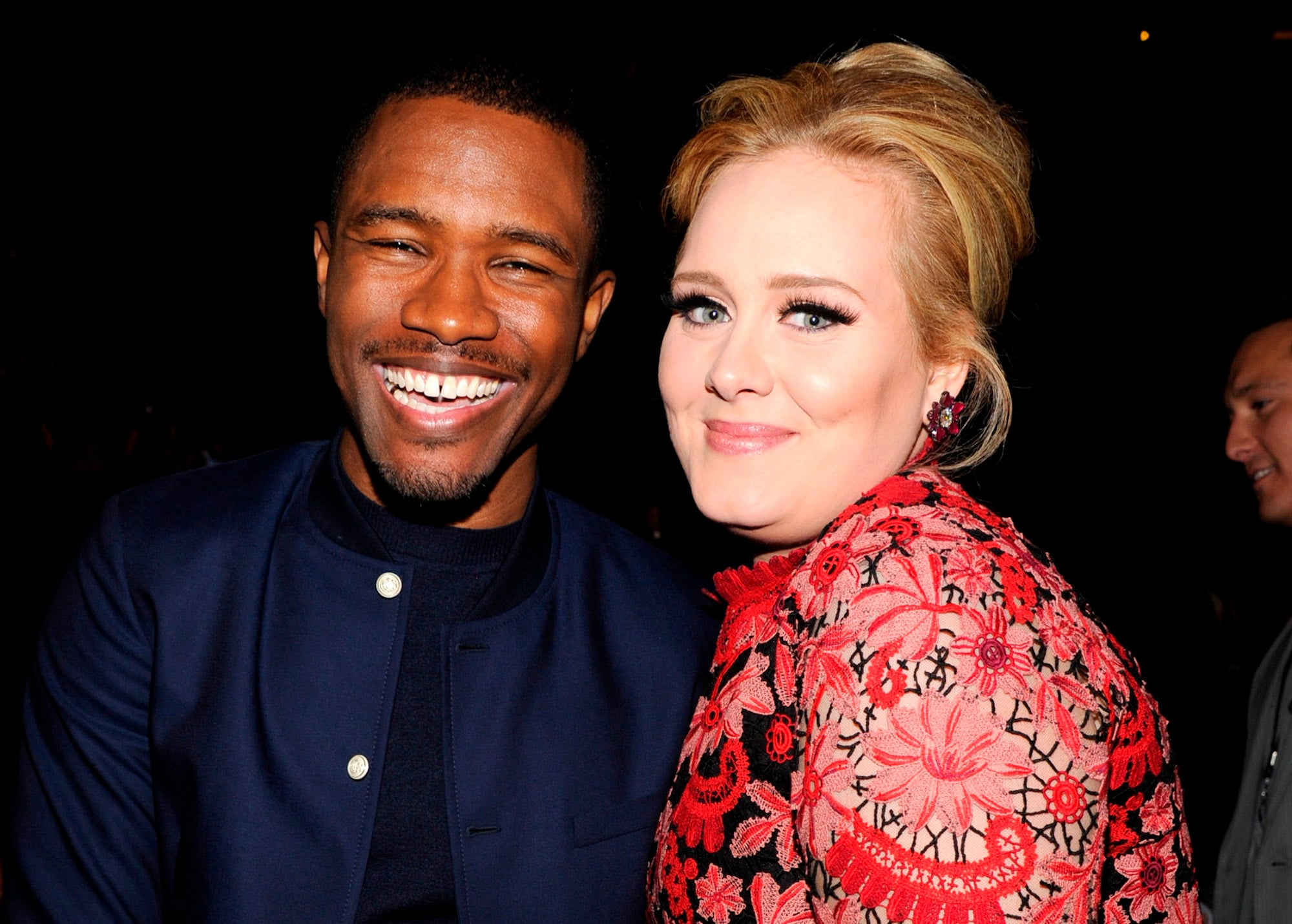 Frank Ocean and Adele attend the 55th Annual GRAMMY Awards in Los Angeles.