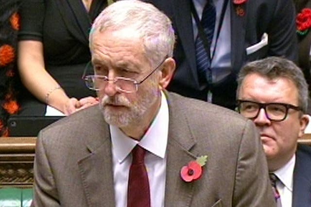 Jeremy Corbyn speaks during Prime Minister's Questions in the House of Commons, London