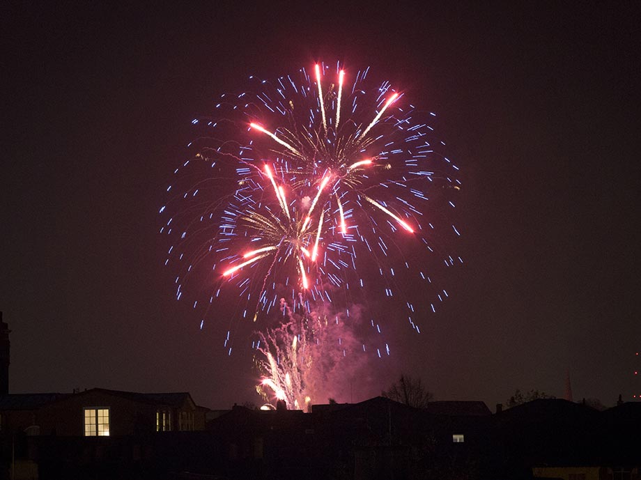 Bonfire Night in London is expected to be hit by rain. A fireworks display in London in 2014.