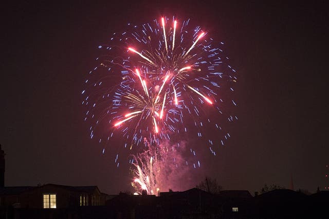 Bonfire Night in London is expected to be hit by rain. A fireworks display in London in 2014.