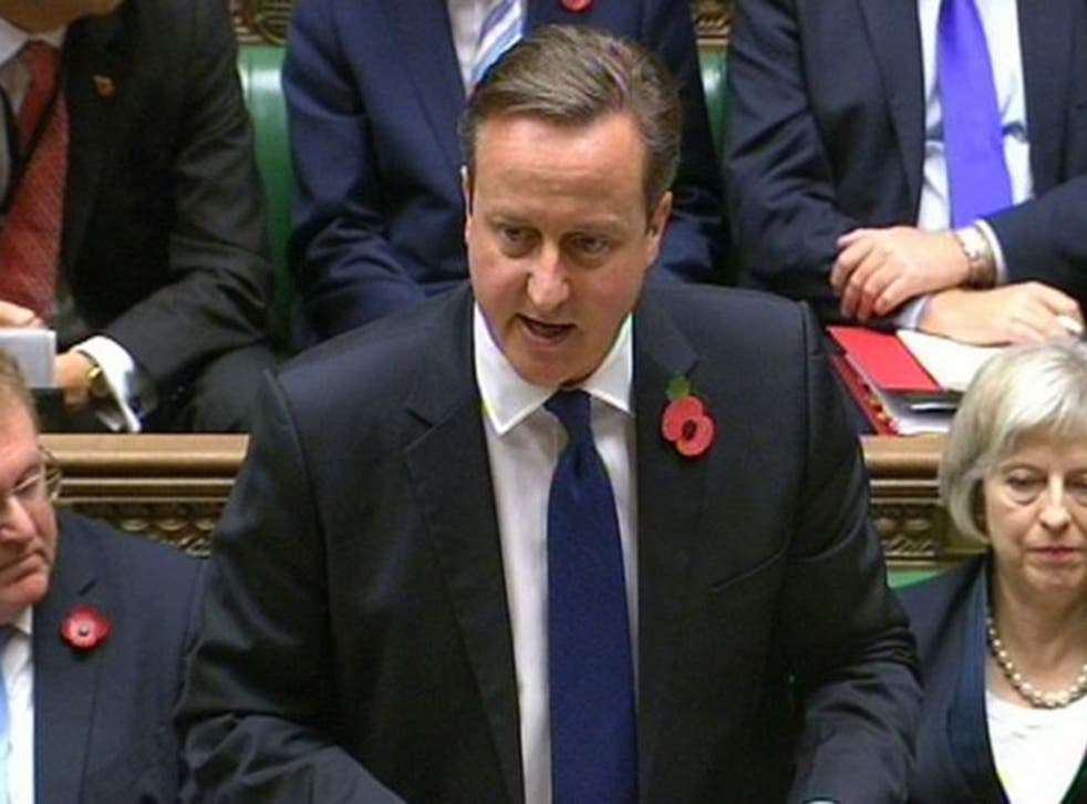 David Cameron speaks at PMQs on 4 November