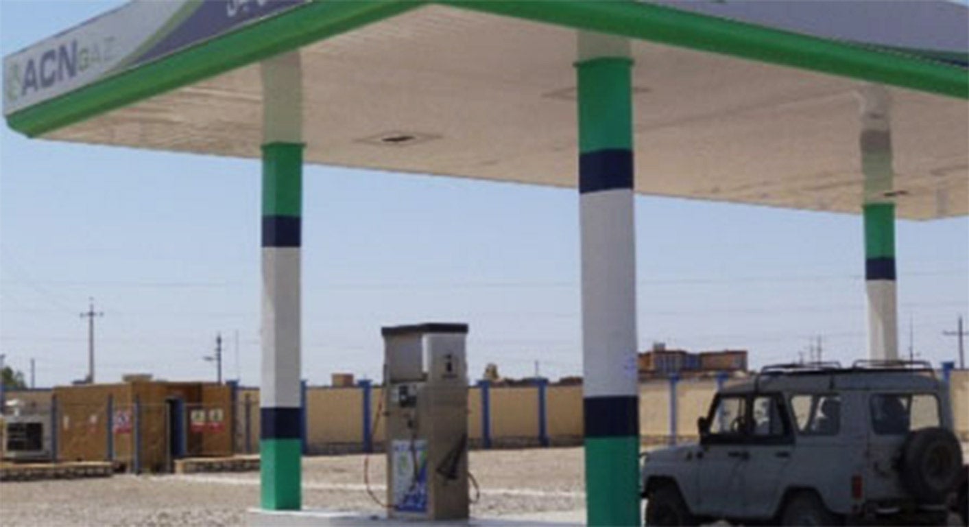 The pumps at the gas refuelling station in Sheberghan