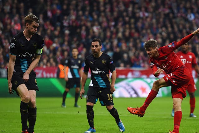 Thomas Muller scores his first goal for Bayern Munich